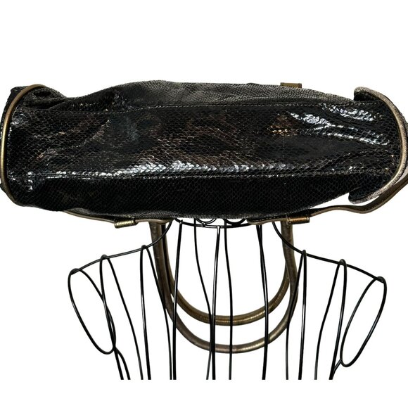 The Find Metallic Snakeskin Embossed Leather Handbag - Picture 7 of 10